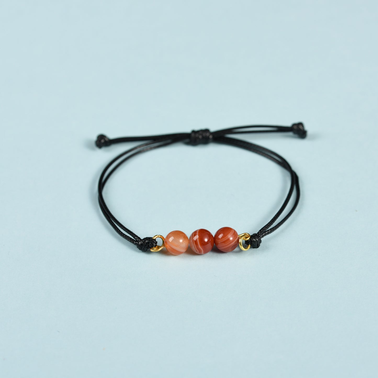 Three Beads Bracelet (Leather Rope)