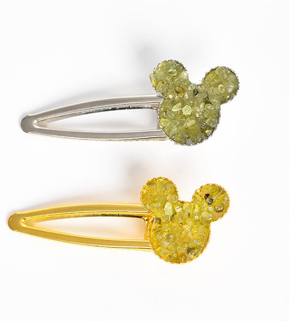 crystal Mickey Mouse hairpin