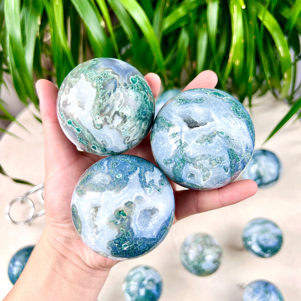 moss agate sphere