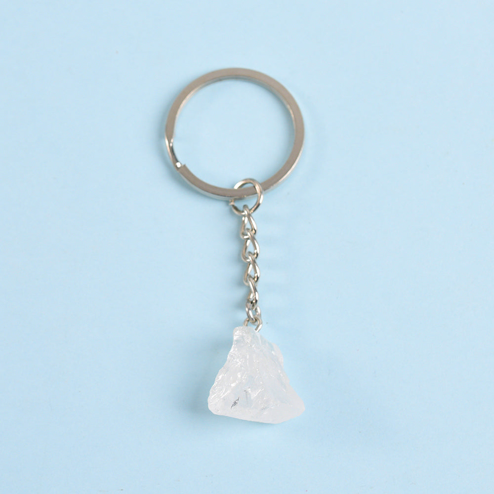 Raw crystal keychain