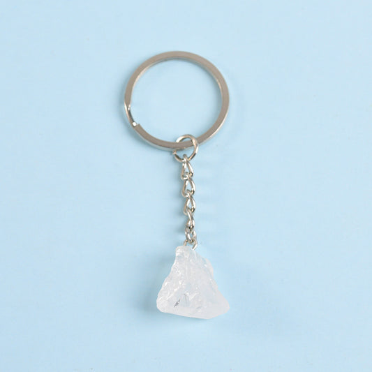 Raw crystal keychain