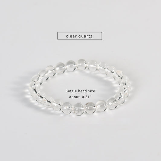 Clear Quartz Bracelet 6mm 8mm 10 mm