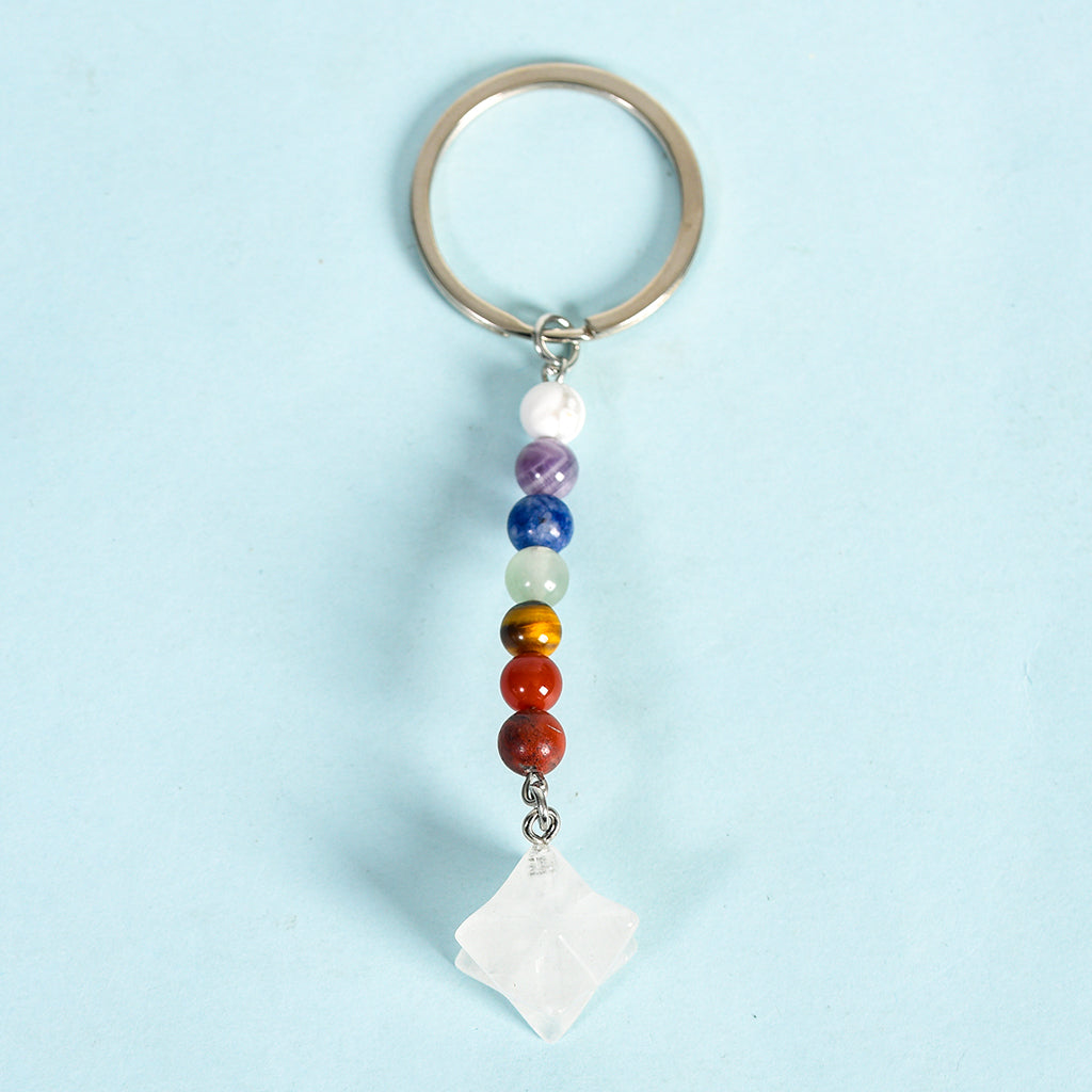 seven chakras Merkaba keychain