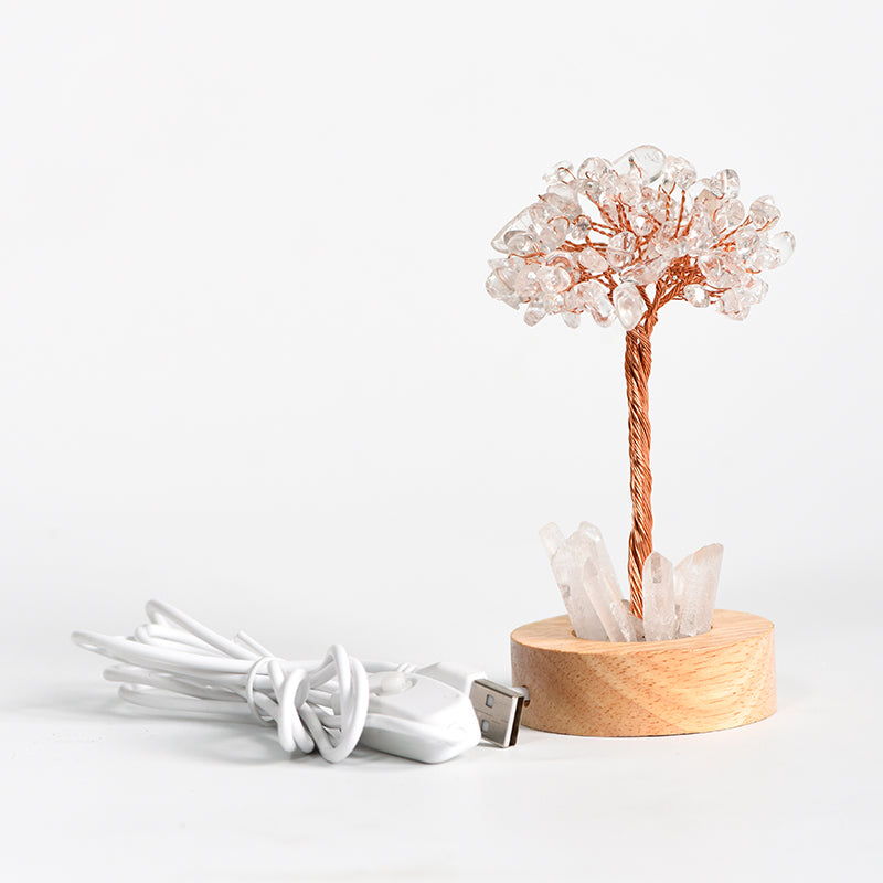 Crystal Tree With Clear Quartz Bar（Lighting Base）