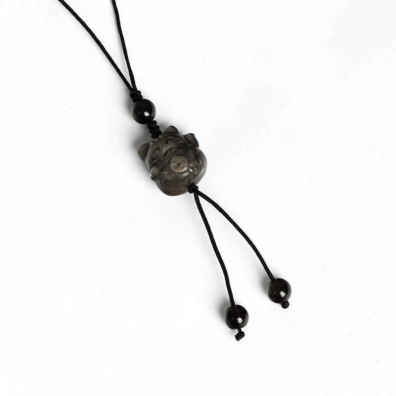 Sliver Obsidian Small Hanging