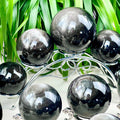 silver obsidian sphere