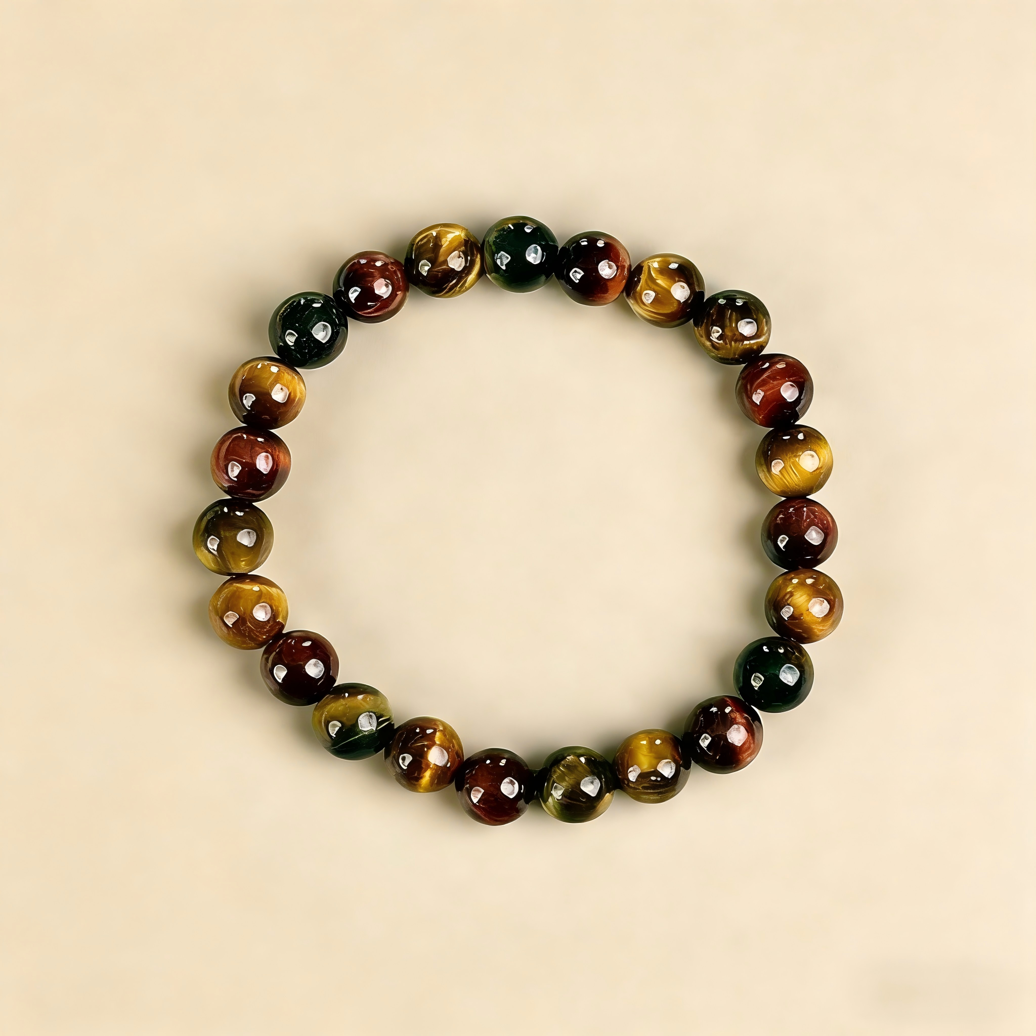 ColourfulTiger Eye  Beaded Bracelet