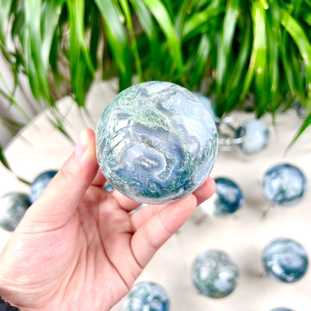moss agate sphere