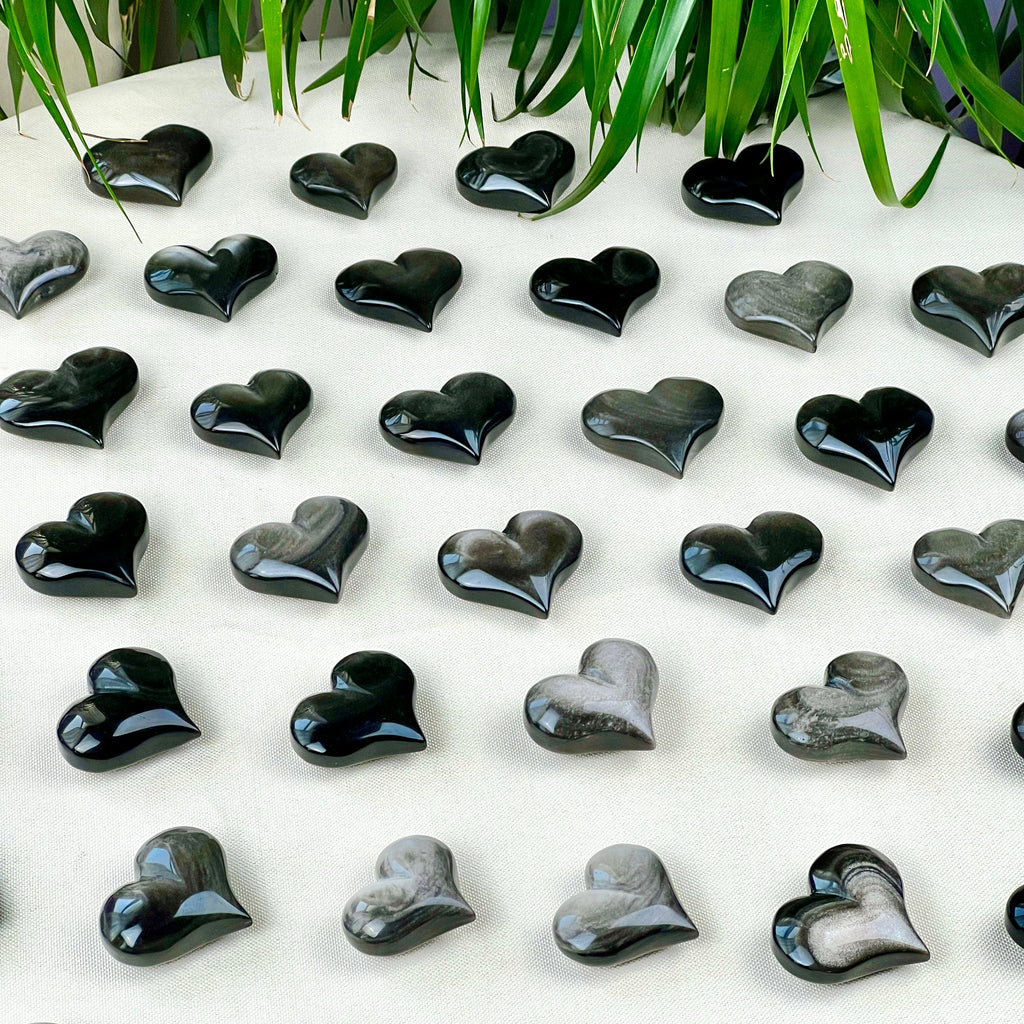 silver obsidian heart