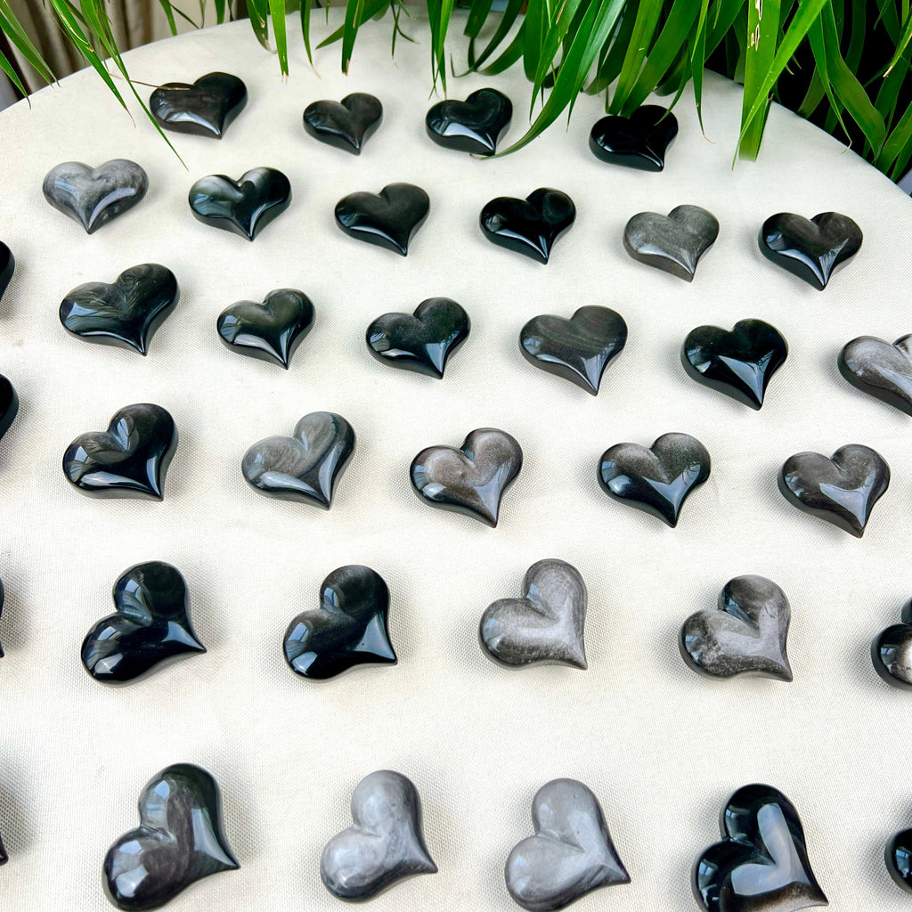 silver obsidian heart