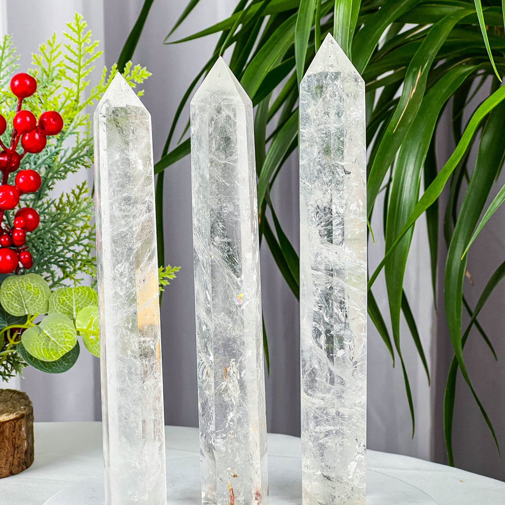 clear quartz tower