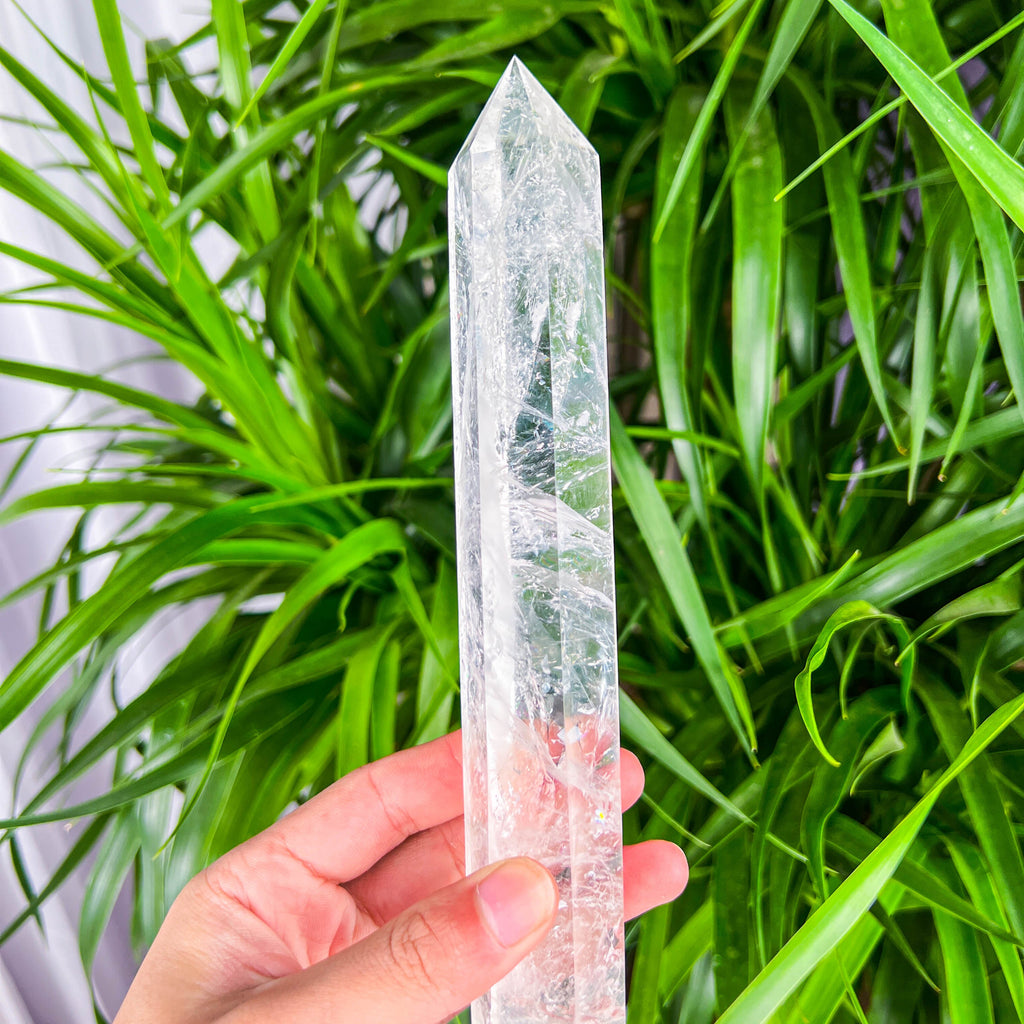 clear quartz tower