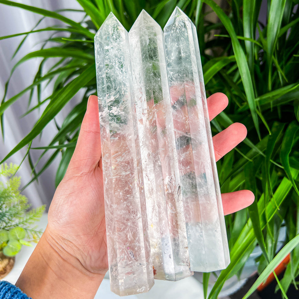 clear quartz tower