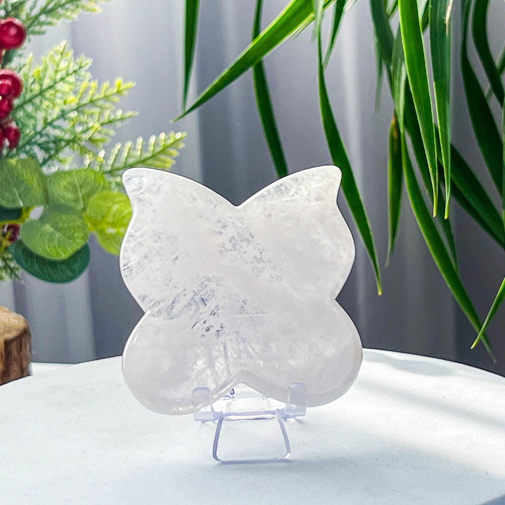 rose quartz butterflys guasha slab