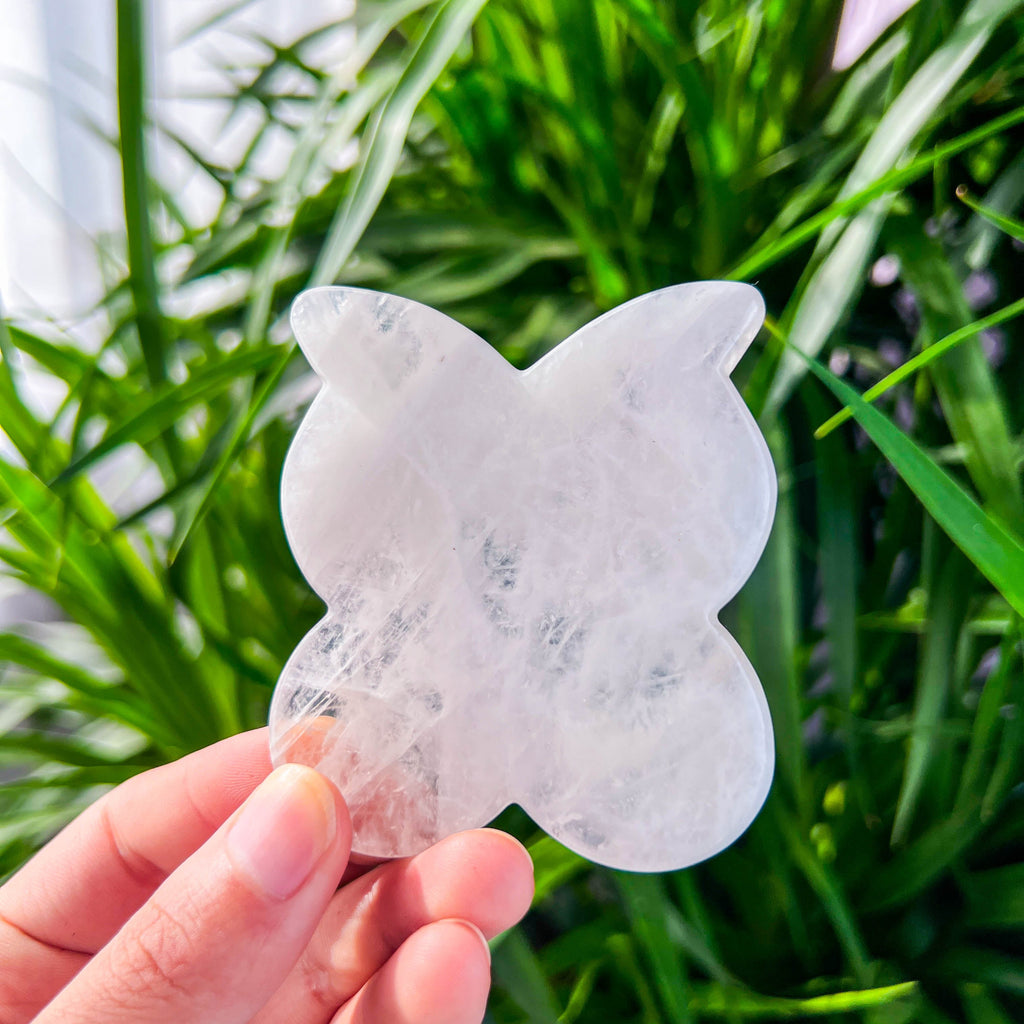 rose quartz butterflys guasha slab