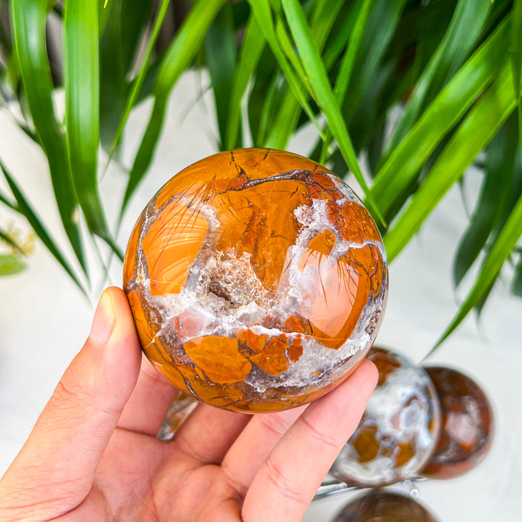 pink agate sphere