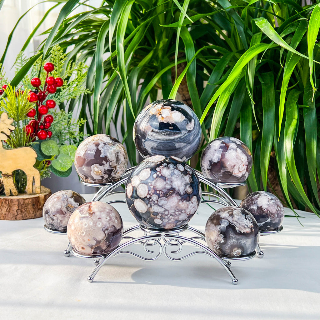 flower agate sphere