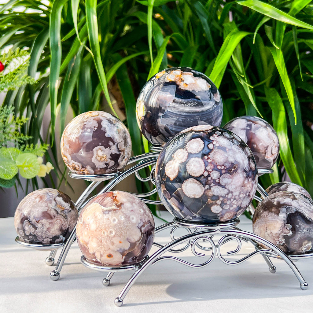 flower agate sphere