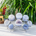 blue lace agate druzy sphere