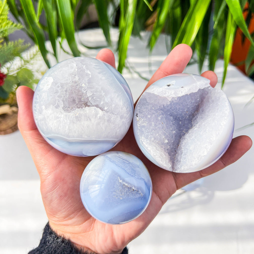 blue lace agate druzy sphere