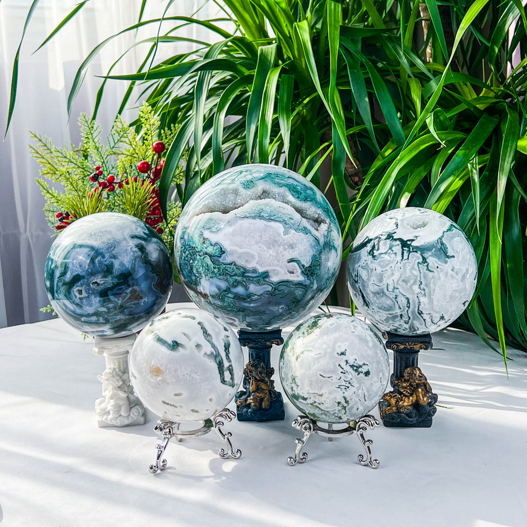 moss agate sphere