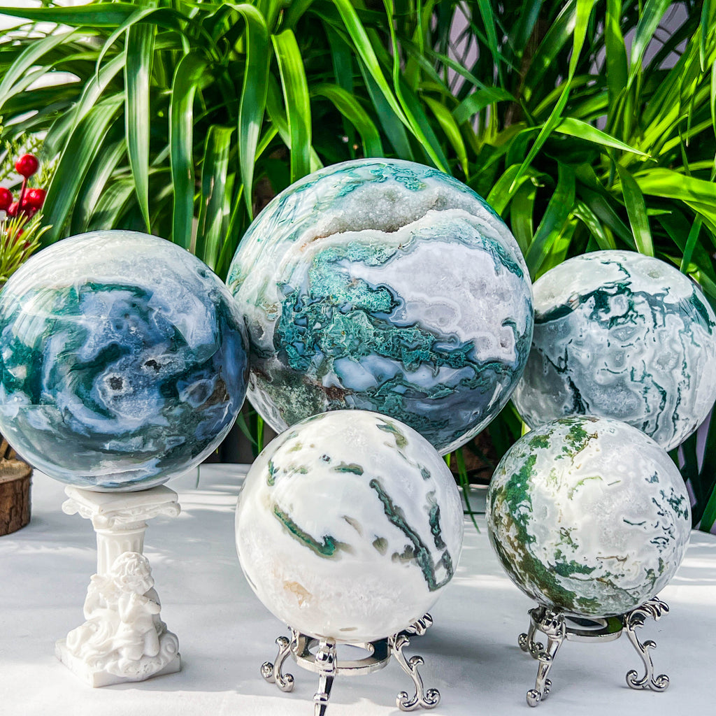 moss agate sphere