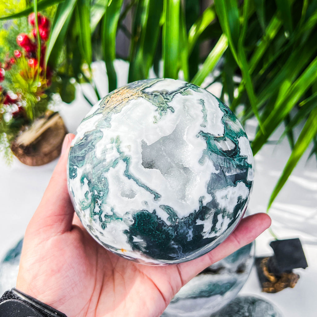 moss agate sphere