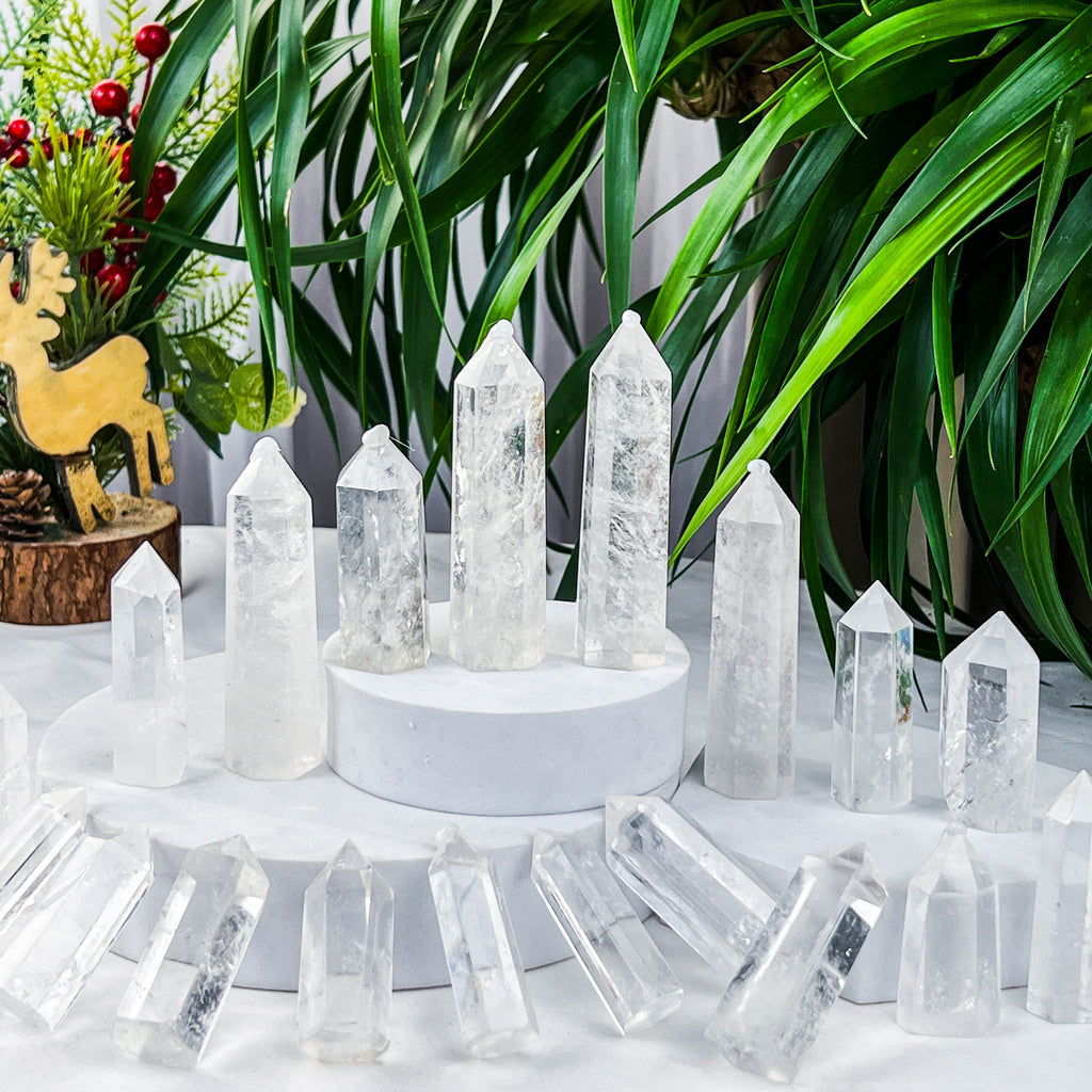 clear quartz tower