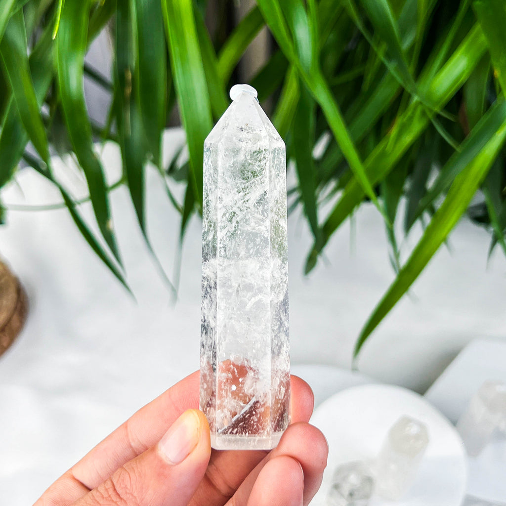 clear quartz tower