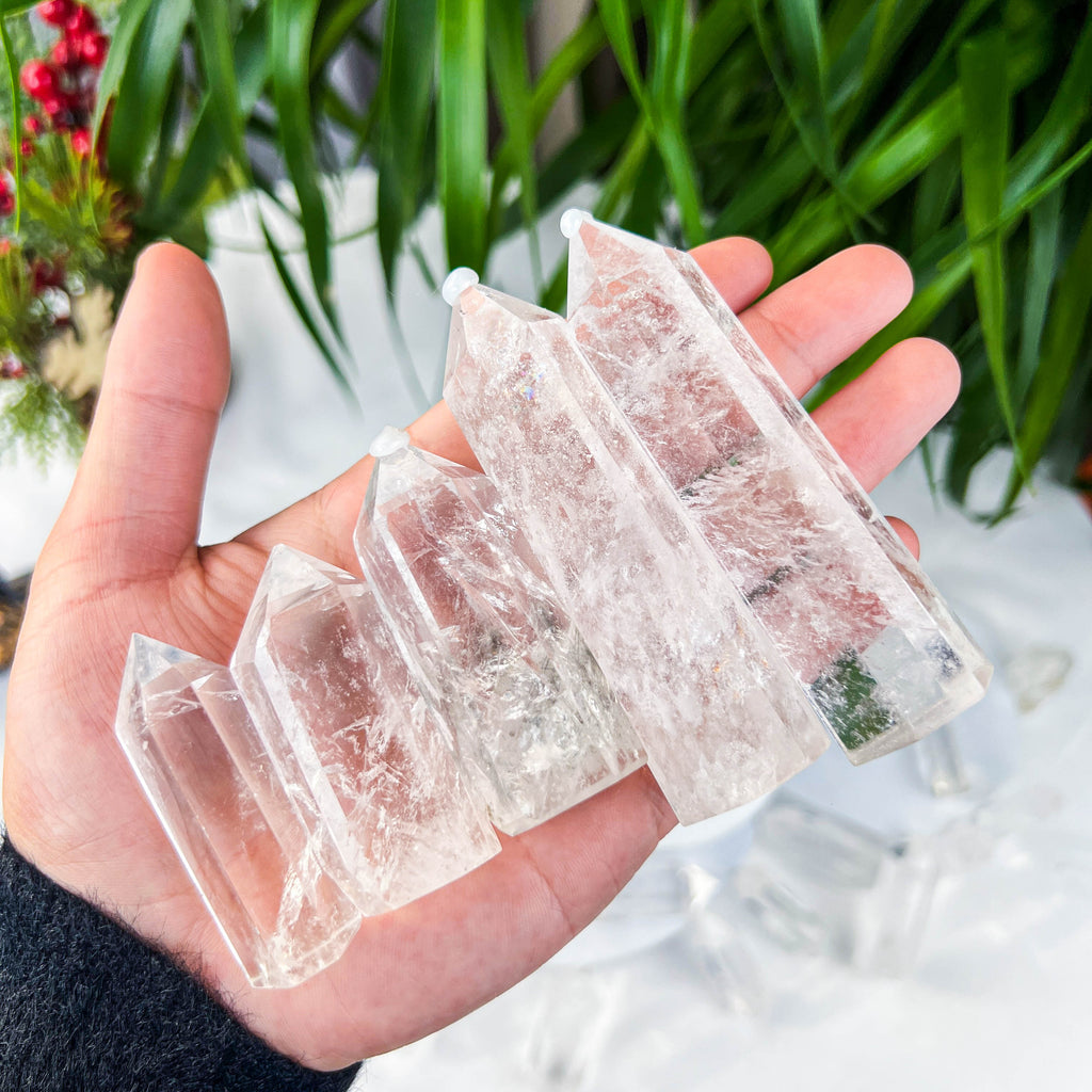 clear quartz tower
