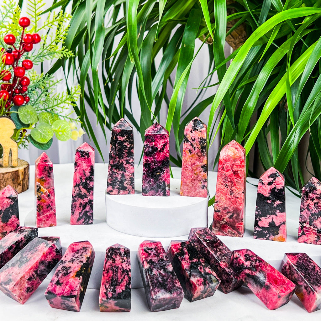 rhodonite tower