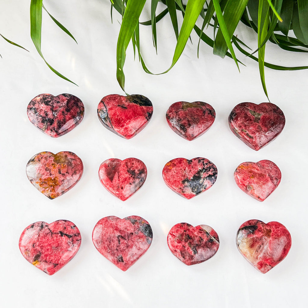 rhodonite heart