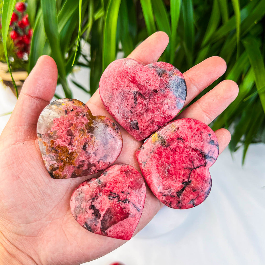 rhodonite heart