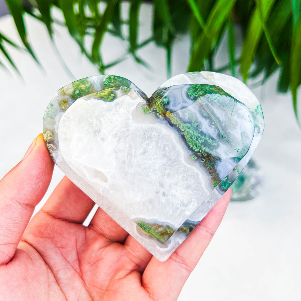 moss agate heart