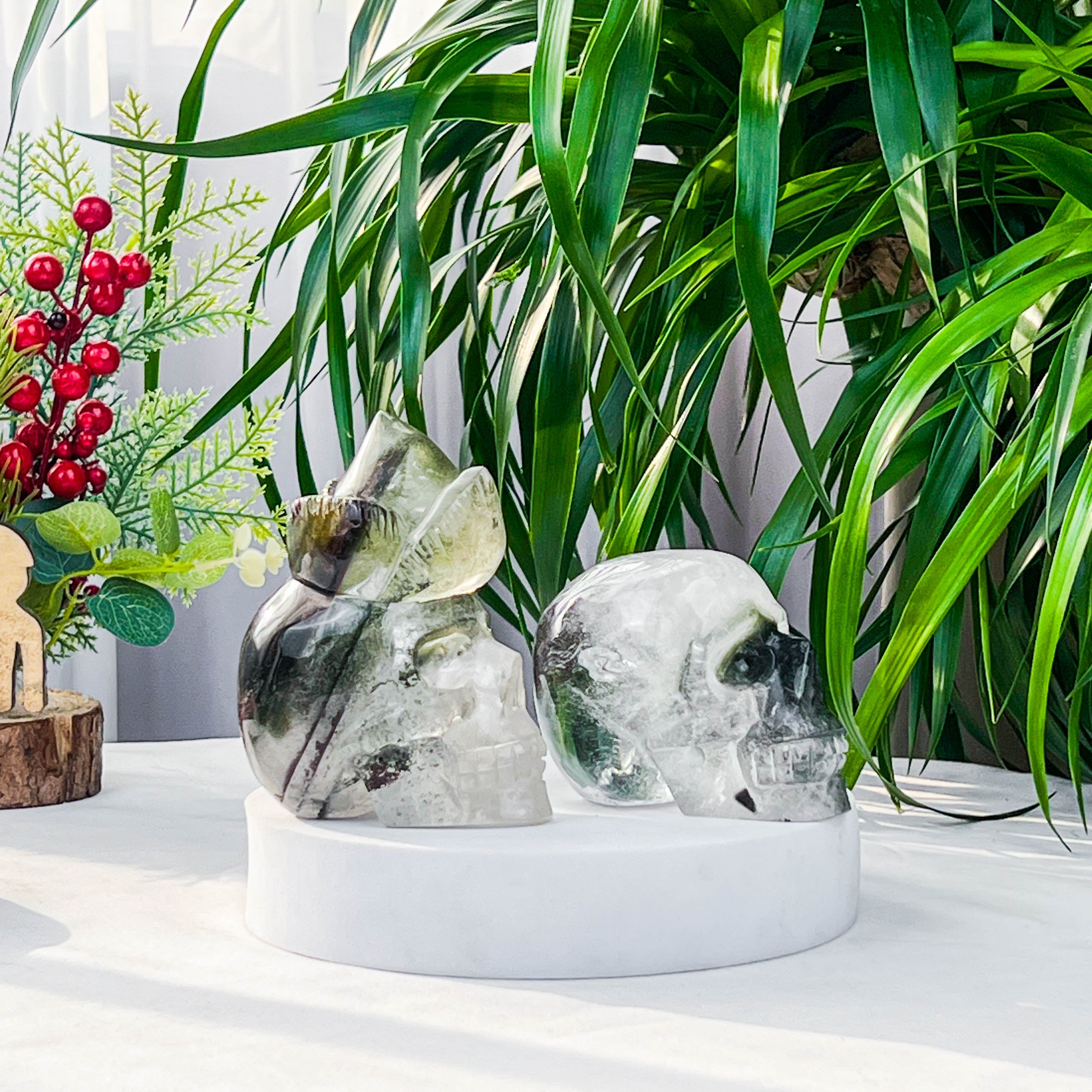 garden quartz skull
