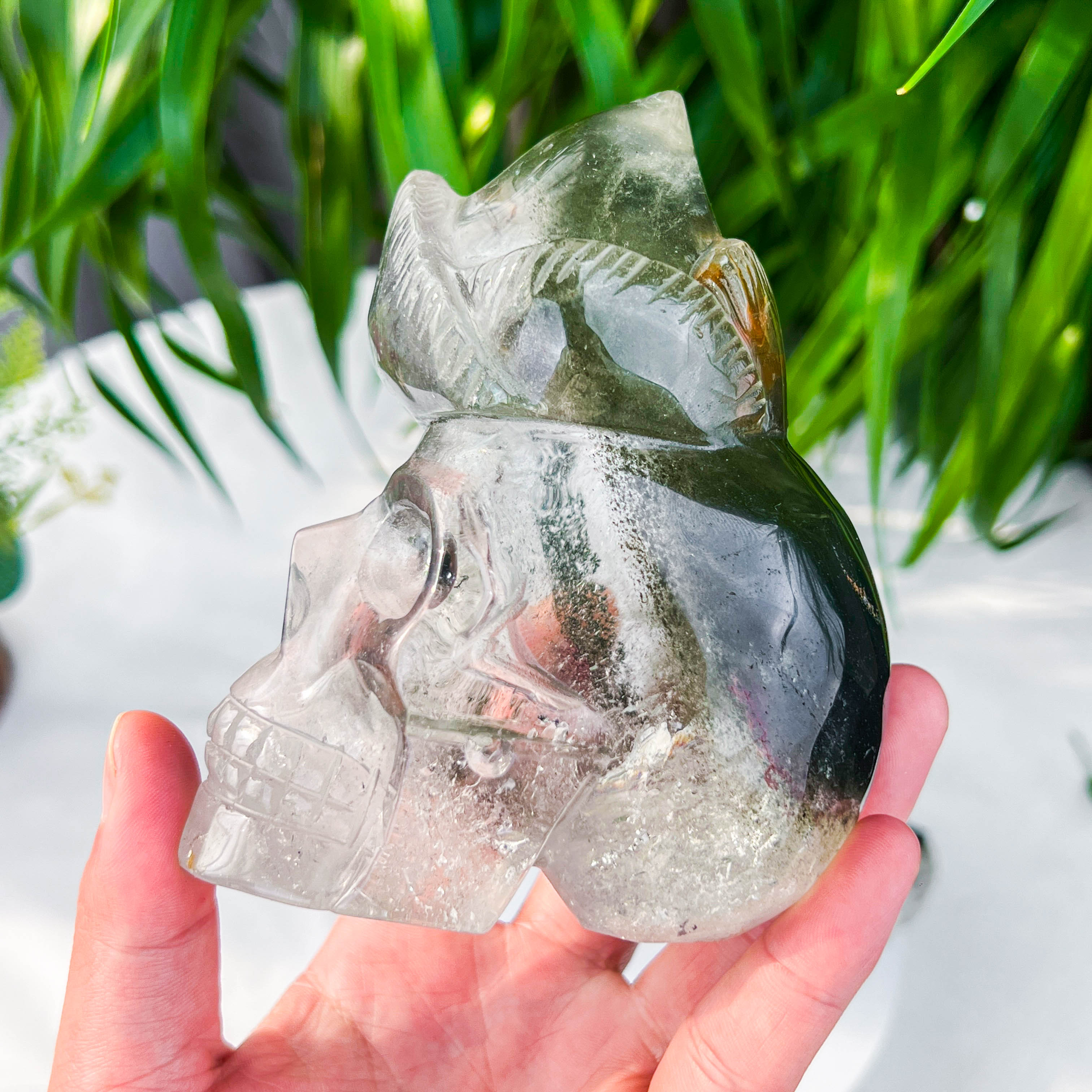 garden quartz skull