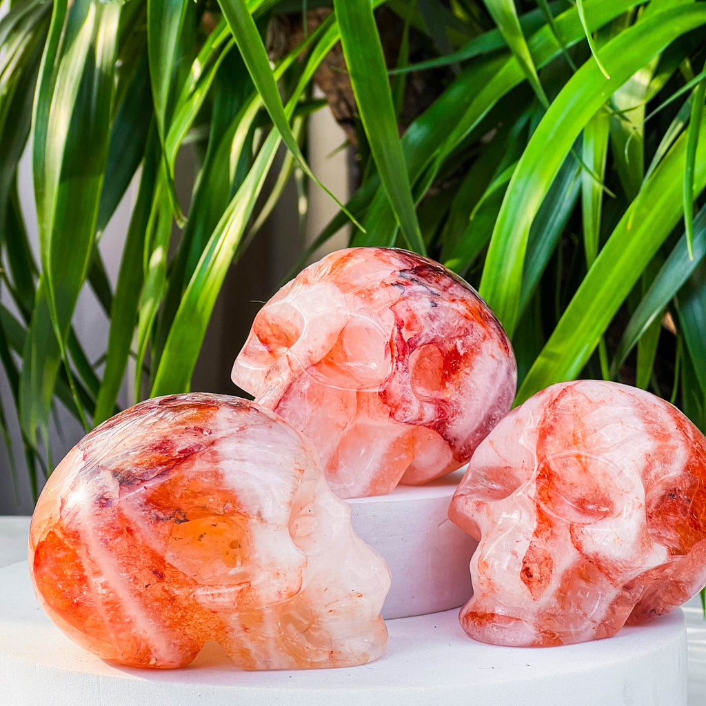 fire quartz skull