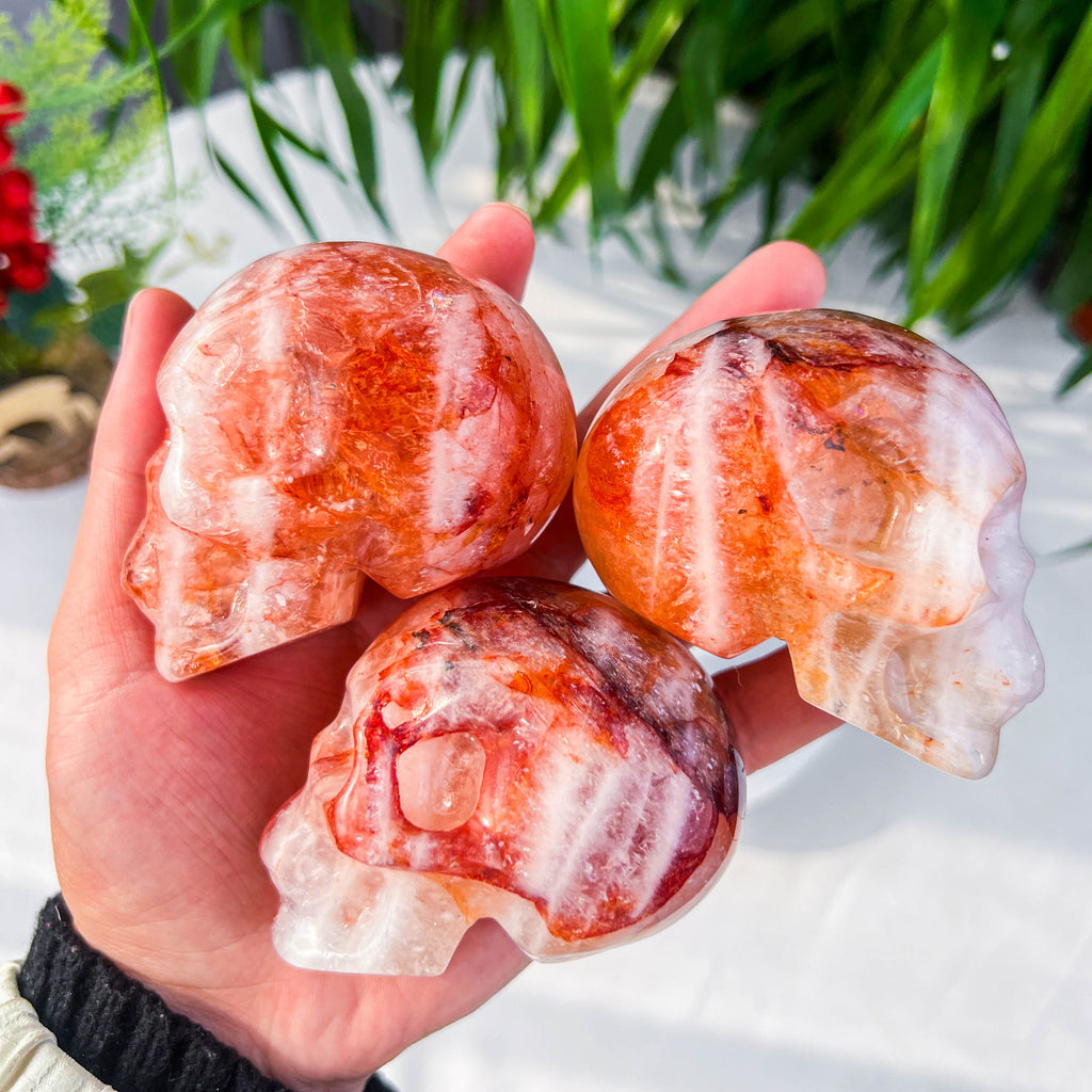 fire quartz skull
