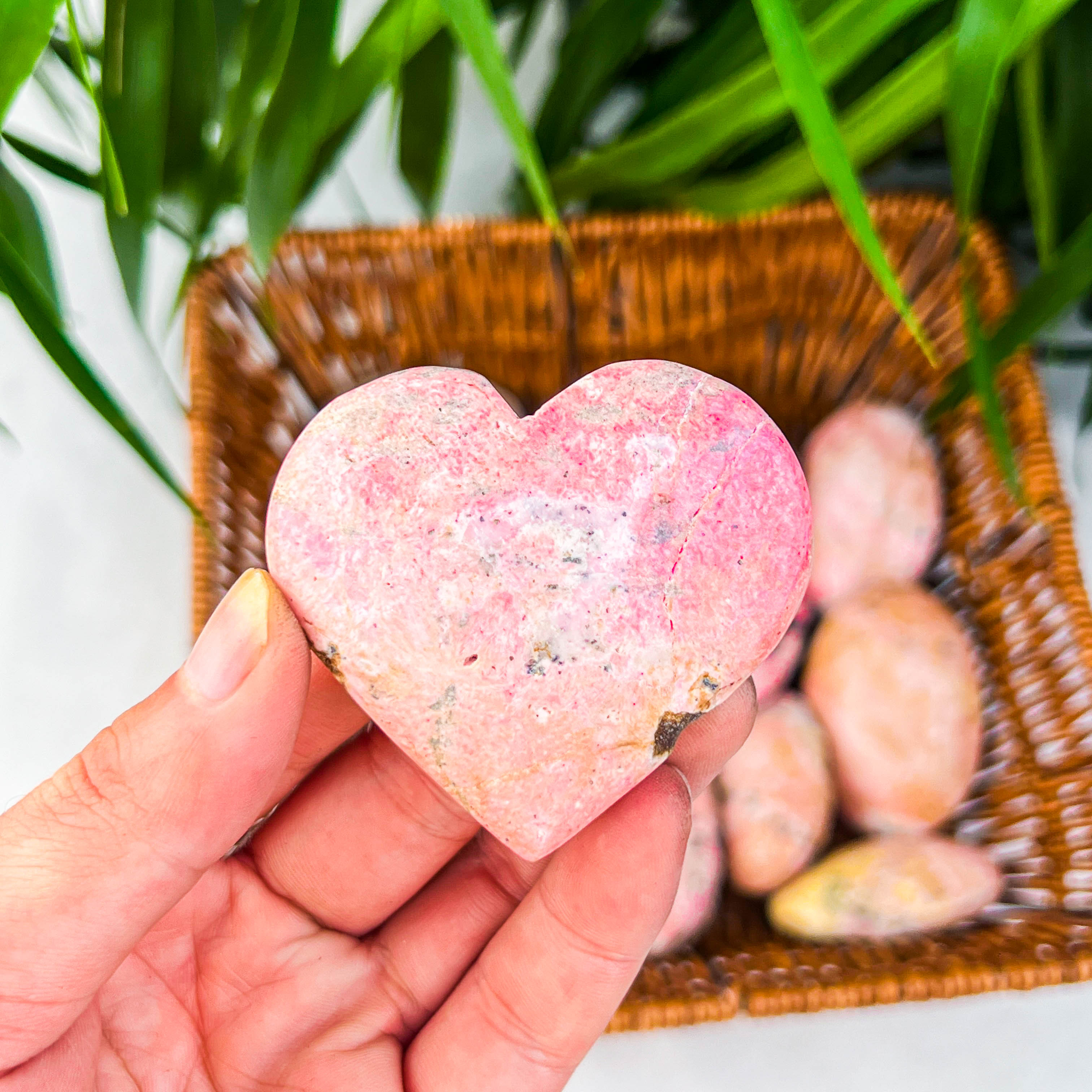 rhodochrosite heart palm