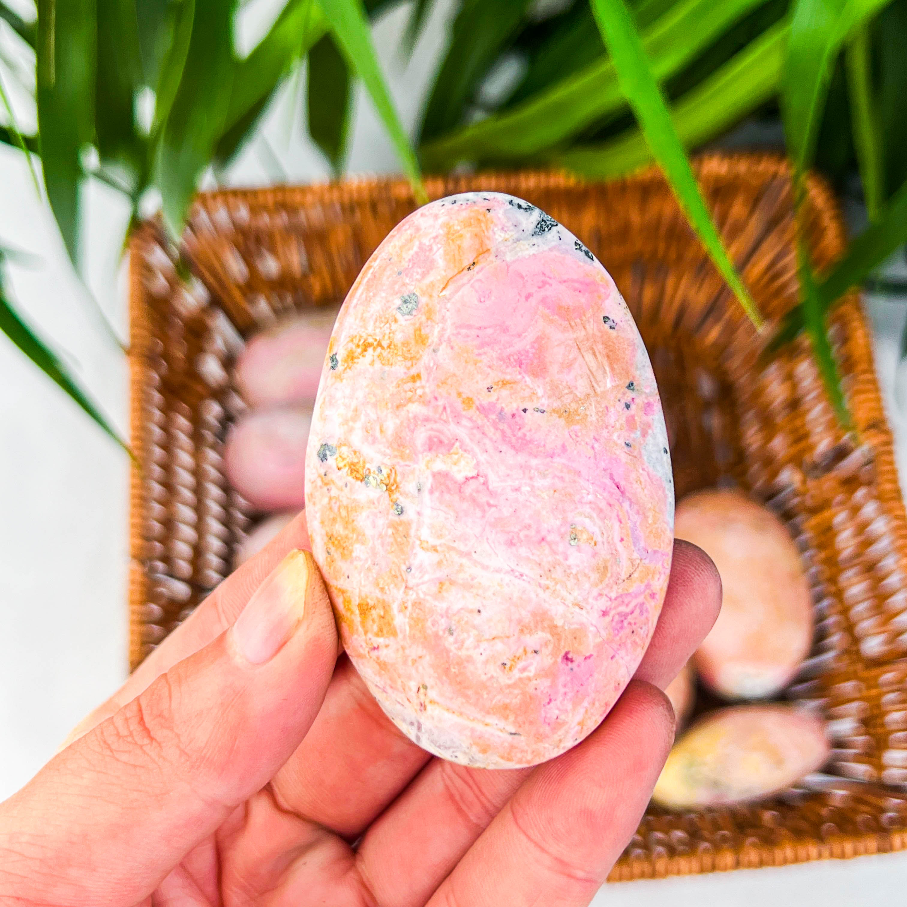 rhodochrosite heart palm