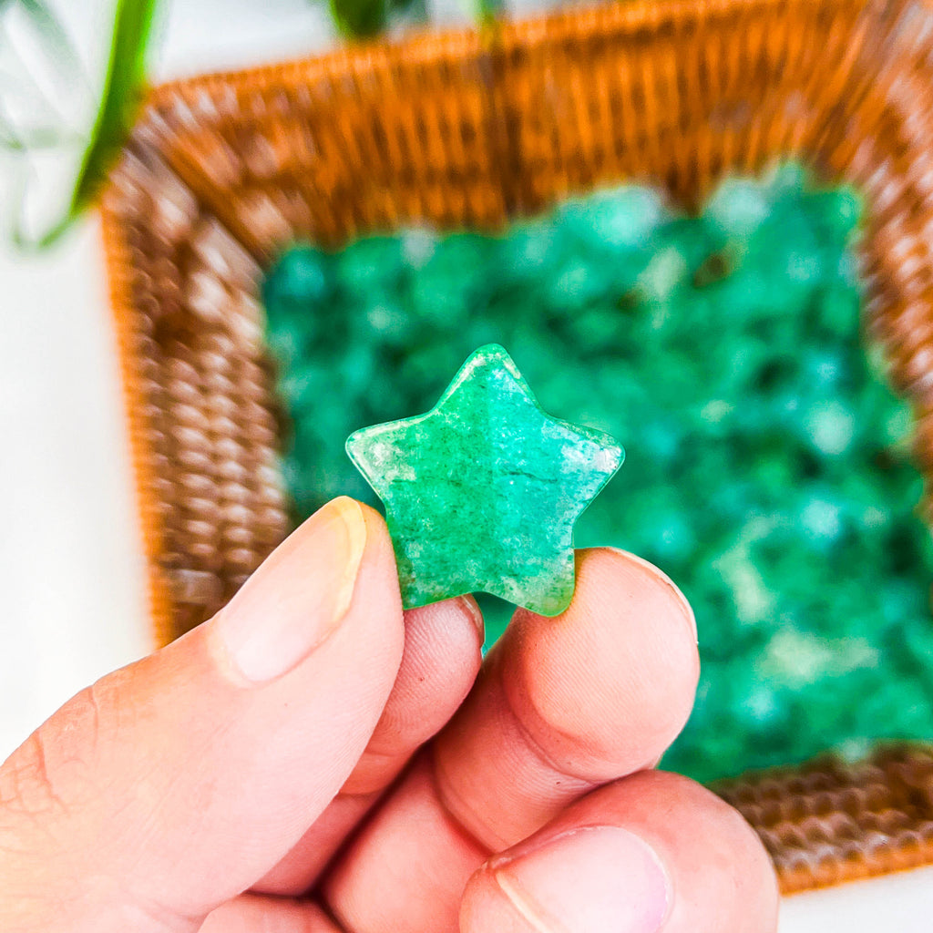 green fluorite stars