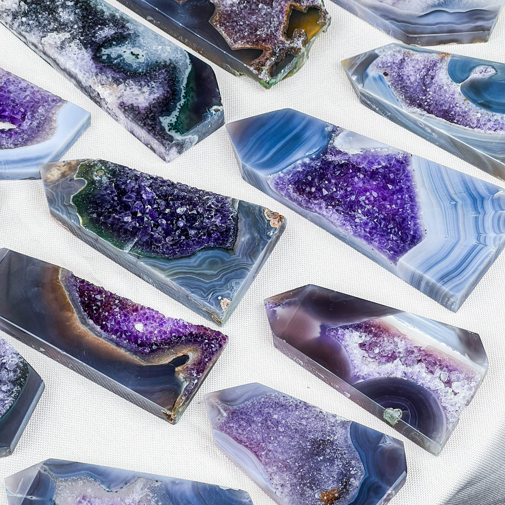 amethyst druzy tower