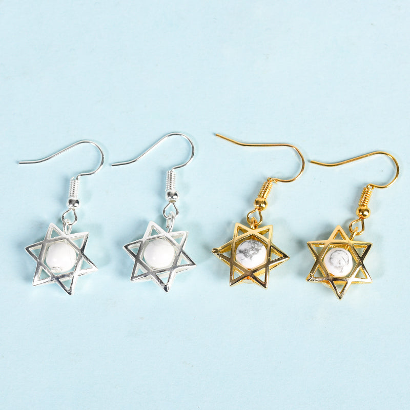 Bead Hexagon Star Earring