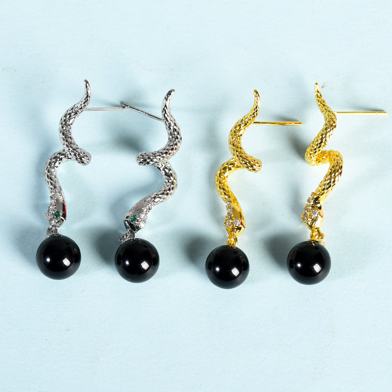 Bead Snake Earring