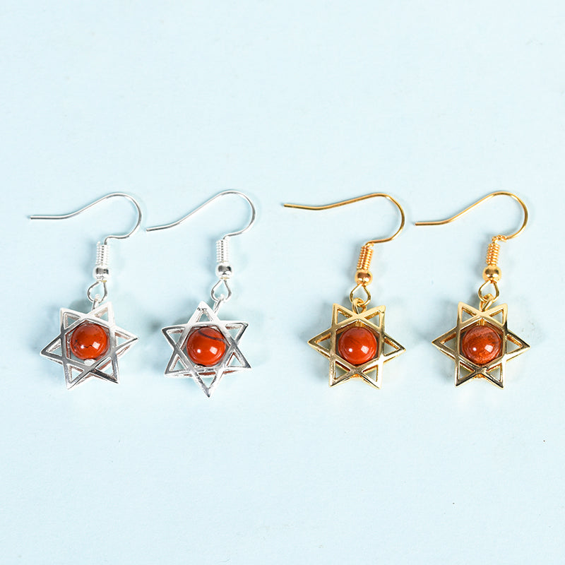 Bead Hexagon Star Earring