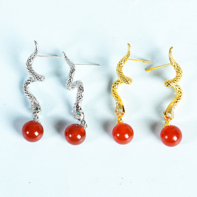 Bead Snake Earring