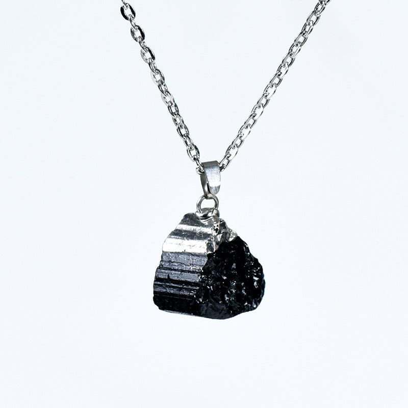 Gilded Black Tourmaline Pendant