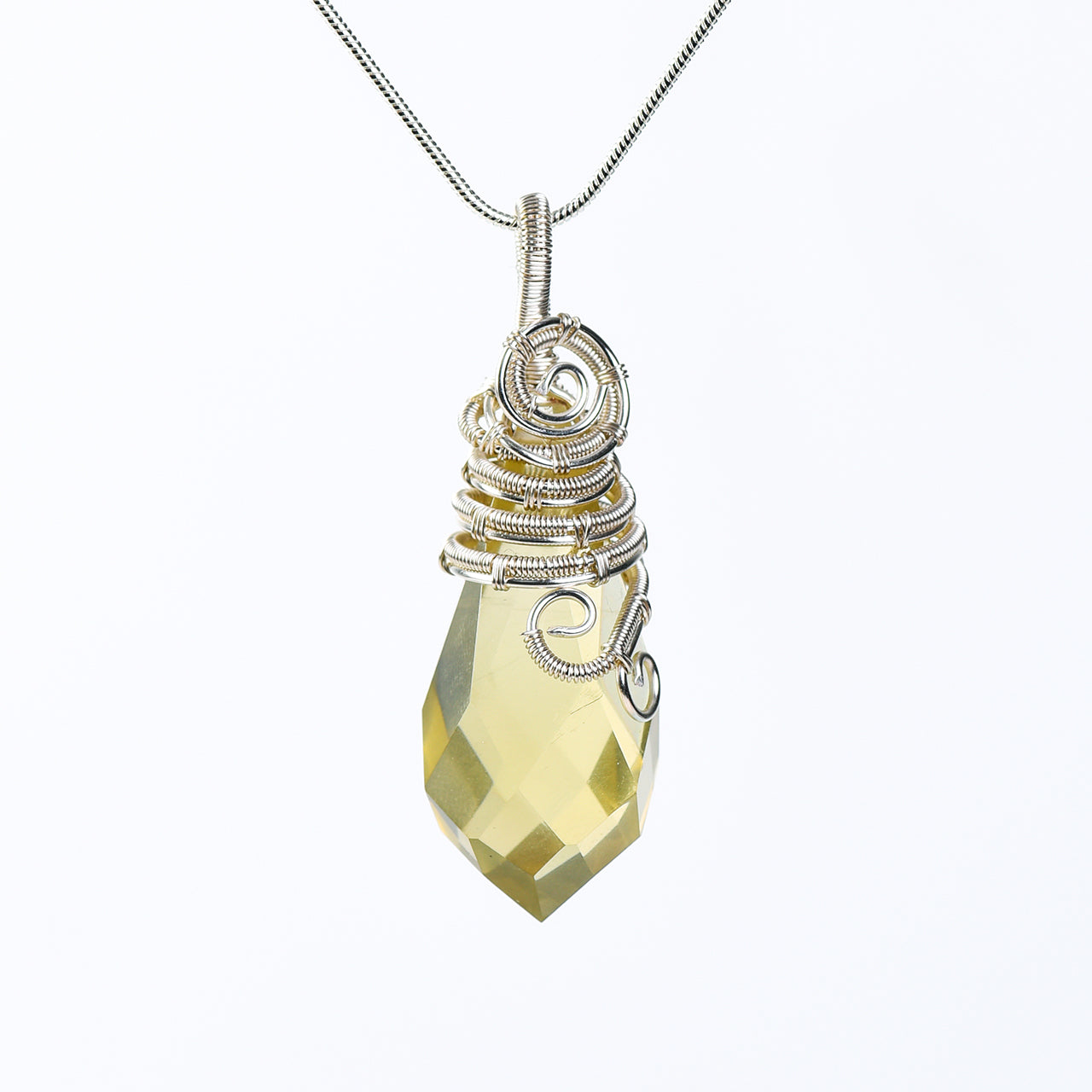 Wire Wrap Faceted Pendant