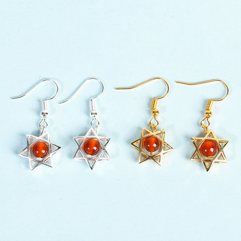 Bead Hexagon Star Earring