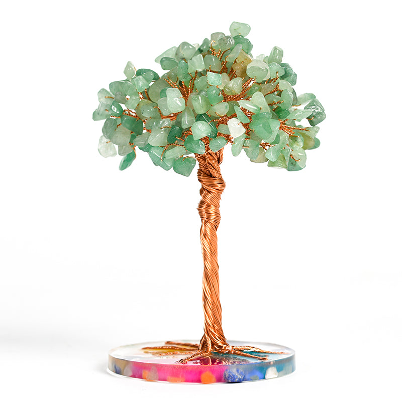 Resin Base With Agate Slice Crystal Tree